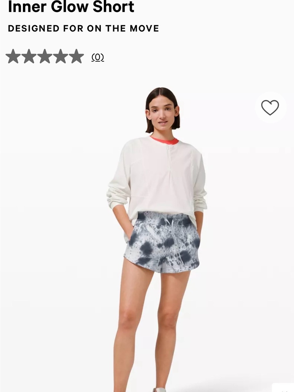 lululemon athletica Tie-Dye Inner Glow Shorts - White & Navy